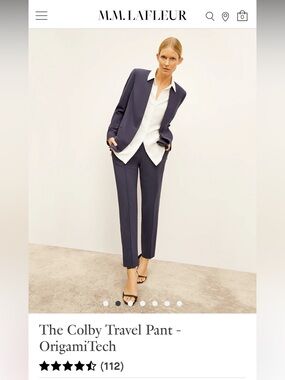 M.M. Lafleur The Colby Travel Pant Origami Tech Stretch Cool Gray Career Size 0